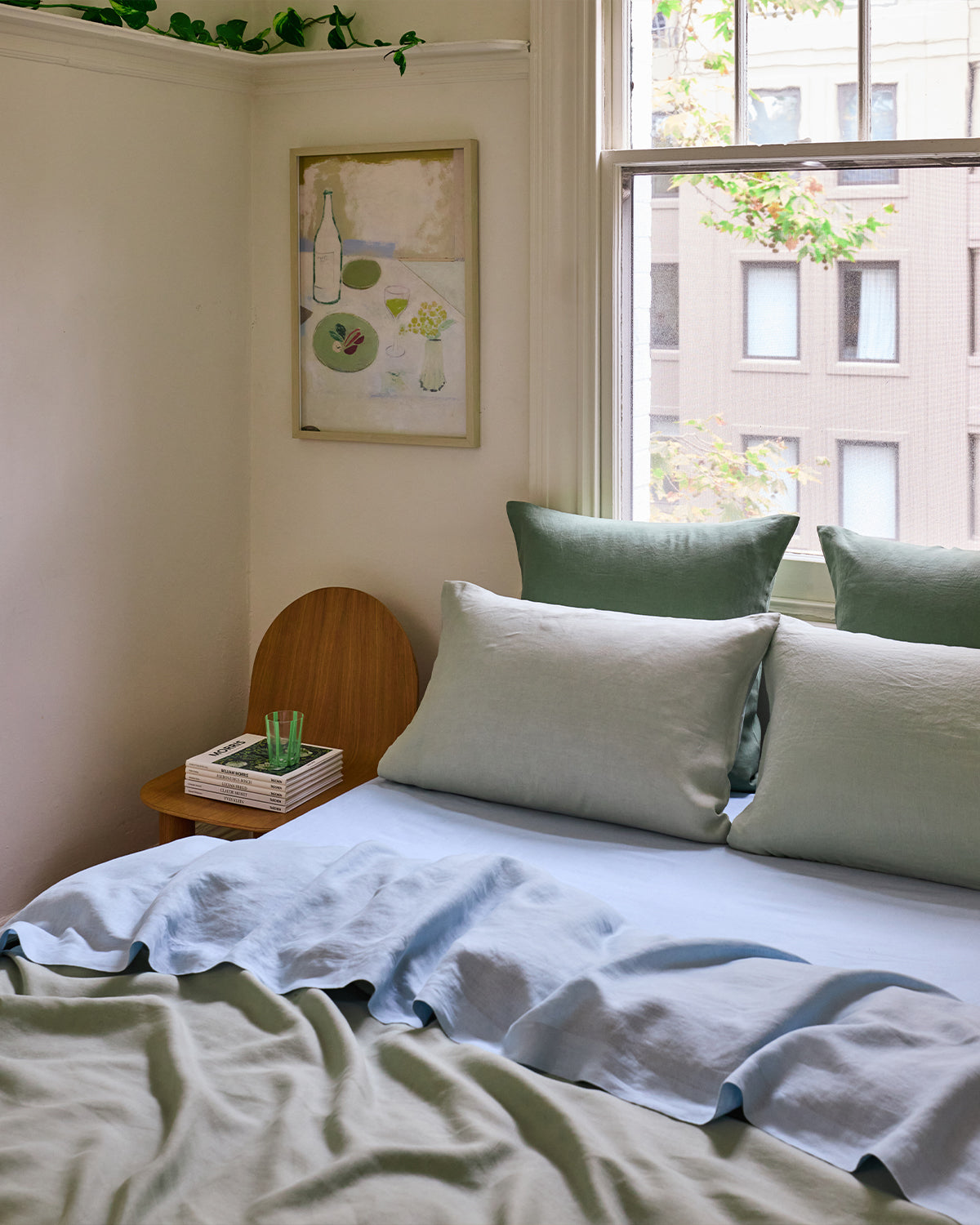 Sage 100% French Flax Linen Duvet Cover Set