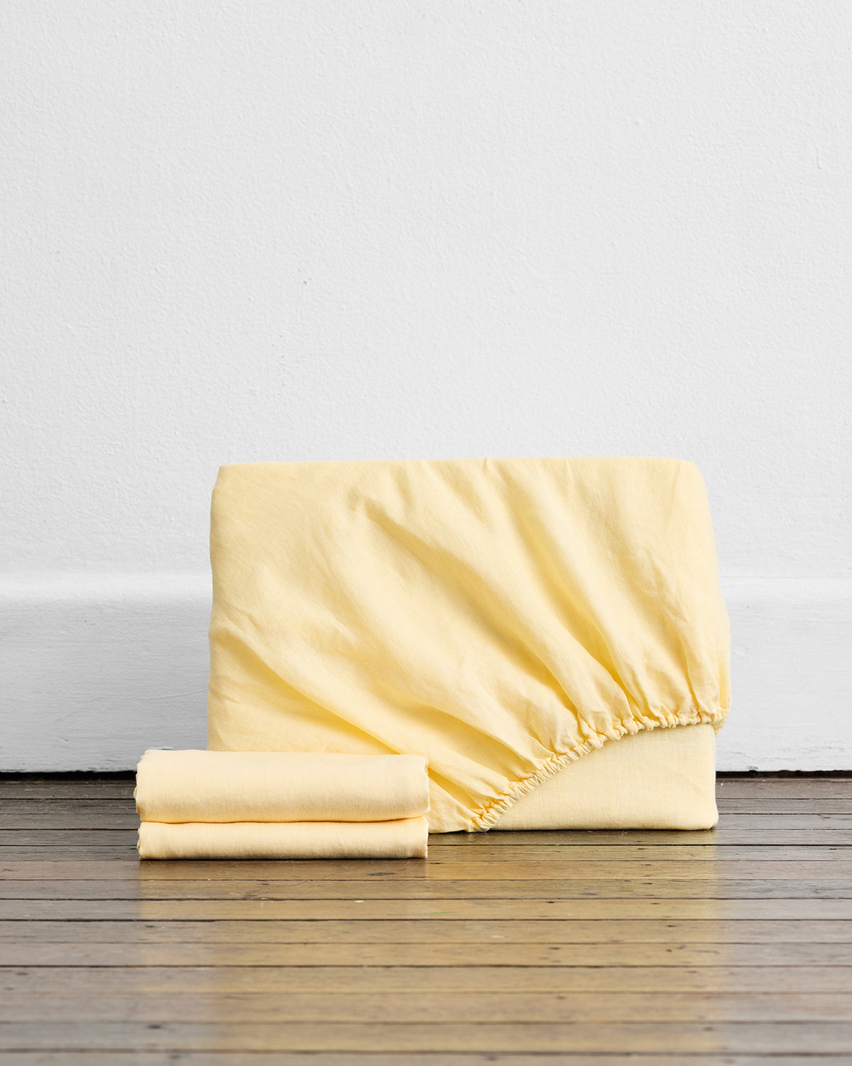 Limoncello 100% French Flax Linen Fitted Sheet Set