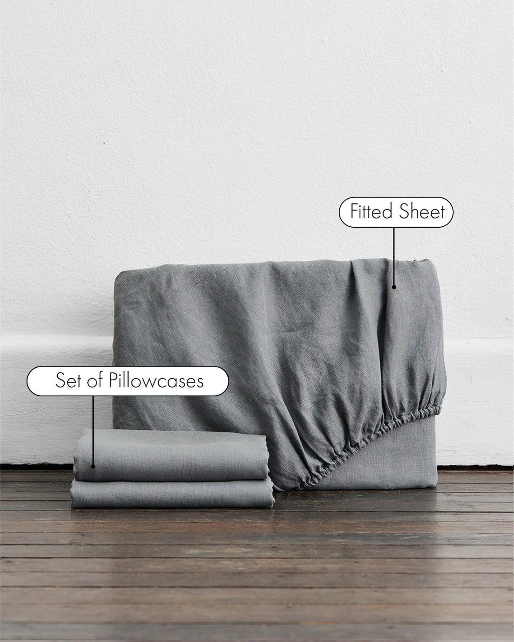 Mineral 100% French Flax Linen Fitted Sheet Set