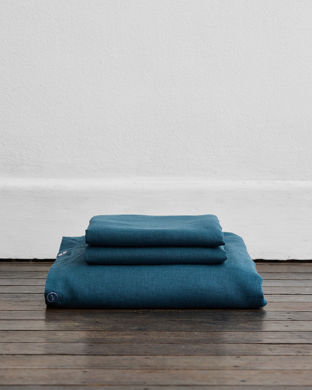 Petrol 100% French Flax Linen Duvet Cover Set